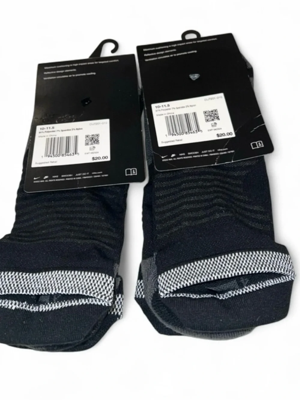 Nike Spark Running Socks 2 Pack Dri-FIT Cushioned No Show NWT Men 10-11.5